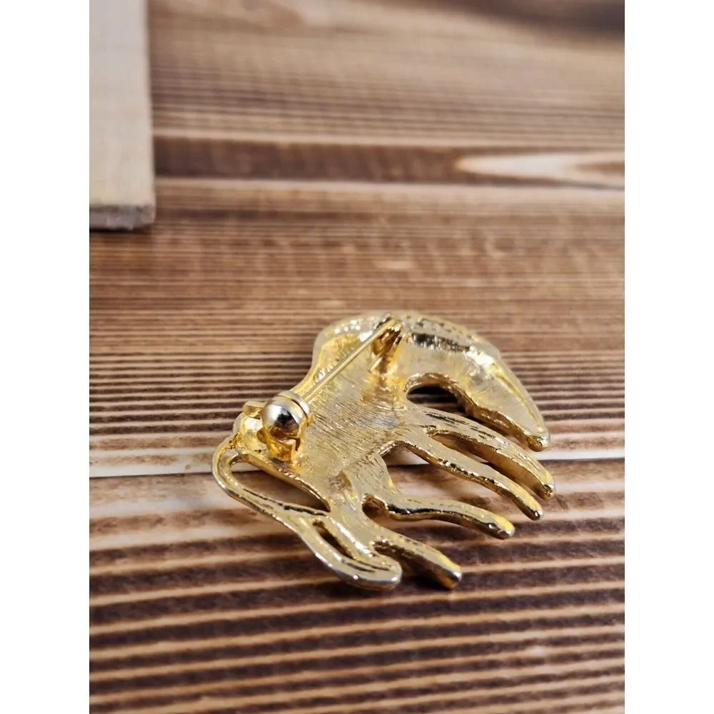 3D Gold Tone Jungle Zebra Brooch‎ Lapel Tie Pin Africa Safari Animal 1.5